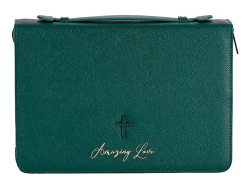 Bible Cover-Amazing Love/Cross-Green-XXLarge by White Dove Designs