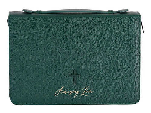 Bible Cover-Amazing Love/Cross-Green-XLarge by White Dove Designs