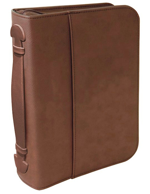 Bible Cover-Classic Faux Leather-Brown-XLarge by White Dove Designs