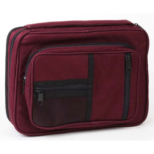 Bible Cover-Canvas Organizer W/Study Kit-Burgundy-Large by White Dove Designs