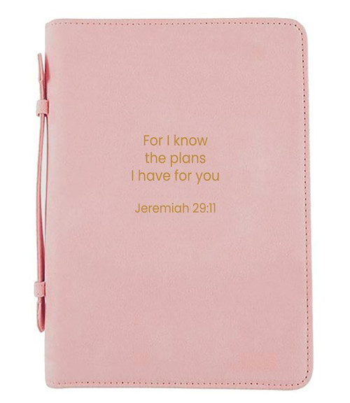 Bible Cover-His Plans-Pink-XLG by White Dove Designs