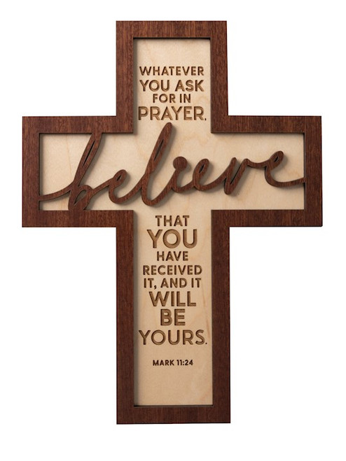 Plaque-Crosscut-Whatever You Ask (7.5 x 10) (Mark 11:24) by Dexsa