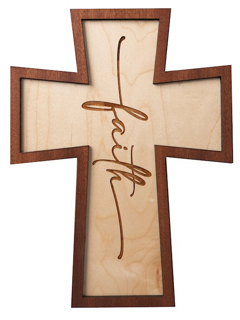 Plaque-Crosscut-Faith (7.5 x 10) by Dexsa