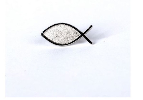 Lapel Pin-Ichthus Fish-Silver (3/4") (Pack Of 6) by Swanson