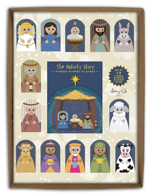 Nativity Finger Puppets w/Pamphlet (13 Figures 1 1/2" x 2 1/2") by Christmas