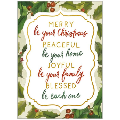 Card-Boxed-Merry Peaceful Joyful Blessed (2Cor 9:8 NIRV) (Box Of 20) by Christmas
