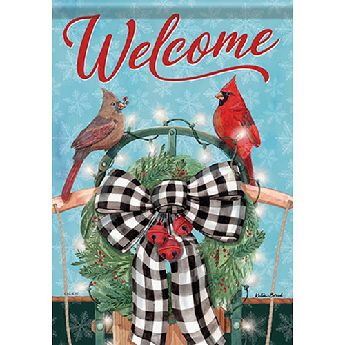 Flag-Garden-Durasoft-Sled Cardinals(12.5" x 18") by Christmas