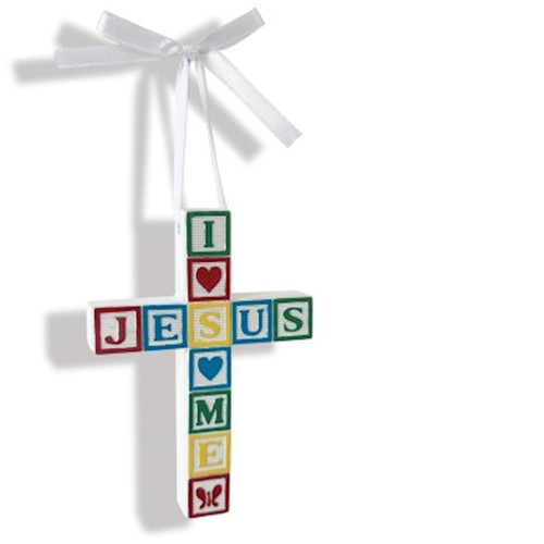 Crib Cross-Baby Block/Primary Colors  (Window Boxed) by CA Gift