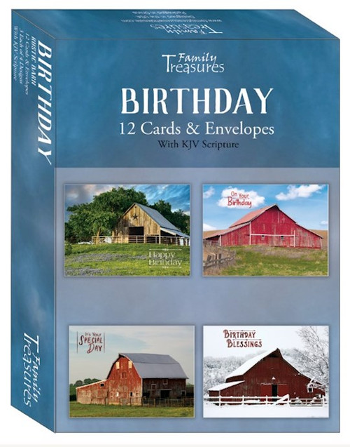 Card-Boxed-Birthday-Rustic Barn (Pack Of 12) by Family Treasures