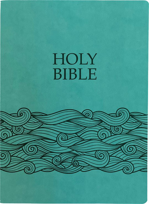 KJVER Holy Bible Wave Design Large Print-Coastal Blue Ultrasoft by Whitaker House