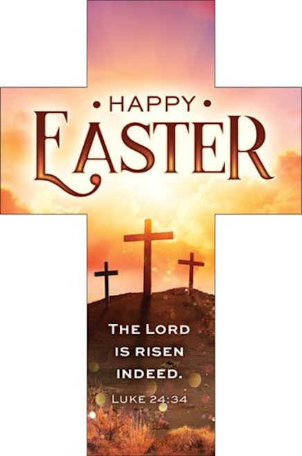 Bookmark-Happy Easter/The Lord Is Risen Indeed (Luke 24:34) (Die-Cut Cross) (Pack Of 25) by Warner Press
