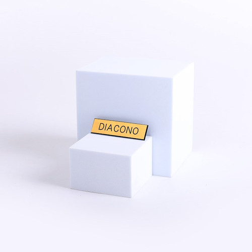 Spanish-Badge-Deacon-Pin Back-Gold/Black by Engraved