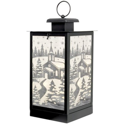 Lantern w/Micro LED Candle String Lights & Timer-Church (6" x 12" x 6") by Christmas