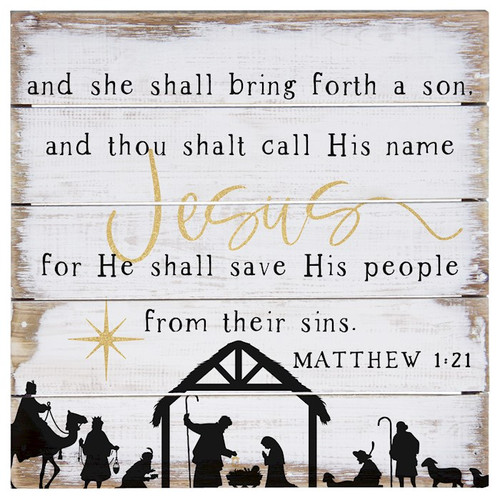 Petite Pallet-Matthew 1:21 (8" x 8") by Christmas