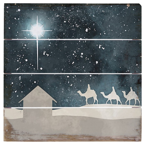 Petite Pallet-Wise Men Stable (6" x 6") by Christmas