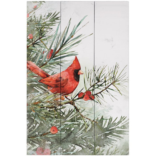 Rustic Pallet-Cardinal Tree Watercolor (10.75" x 16") by Christmas