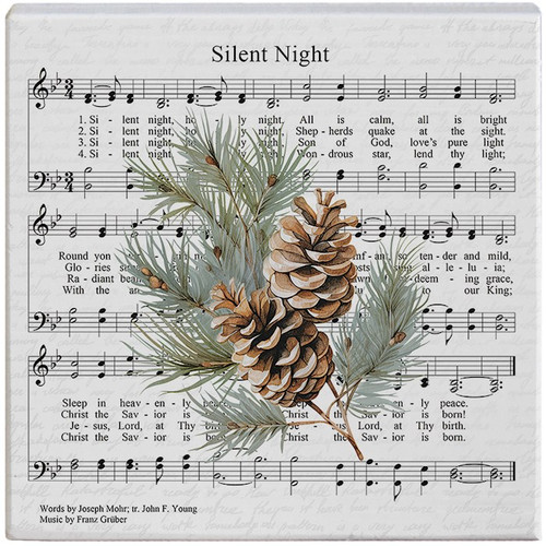 Small Talk Square-Silent Night Branch (5.25" x 5.25") by Christmas