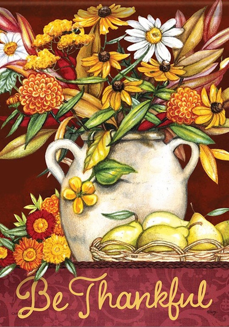 Flag-Garden-Durasoft-Floral Ceramic Jar (12.5" x 18") by Thanksgiving