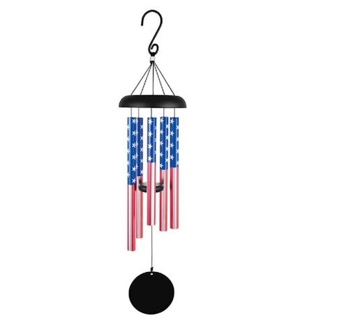 Wind Chime-Sonnet-American Flag (32") by Carson Home Accent