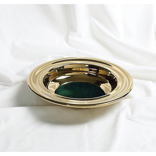 Offering Plate-Brasstone-Stainless Steel w/Green Felt-12" by Broadman & Holman