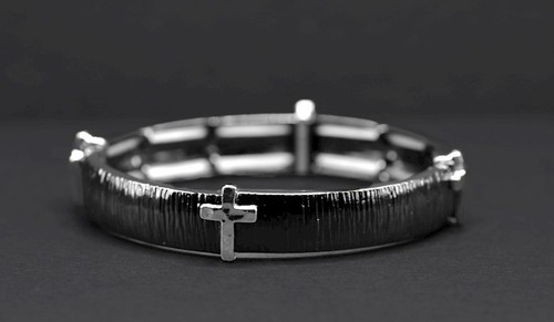 Bracelet-Eden Merry-Cross-Black/Silver by Eden Merry