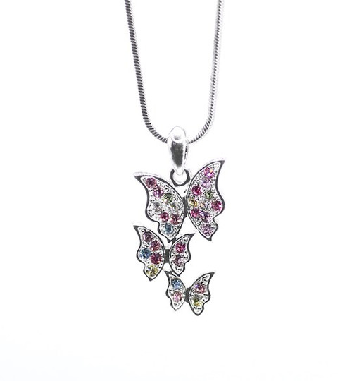 Necklace-Eden Merry-Trailing Butterfly-Clear by Eden Merry