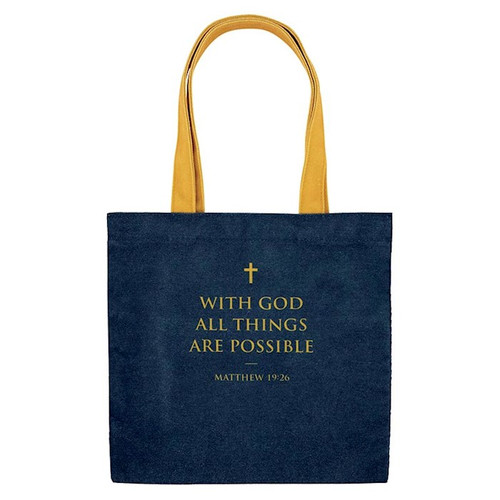 Canvas Tote-With God All Things Are Possible (Matthew 19:26) (10" x 10" w/4" Gusset) by Heartfelt