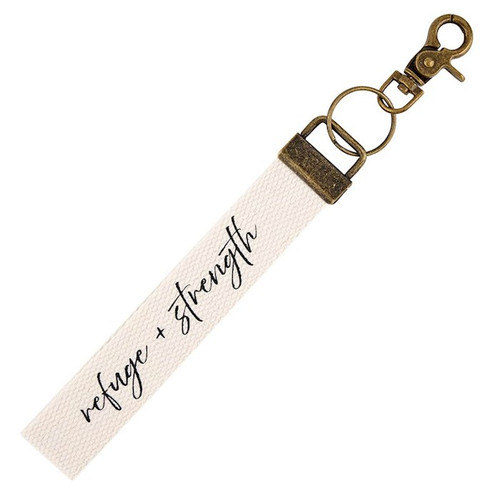 Keychain-Refuge + Strength (Psalm 46:1) by Heartfelt