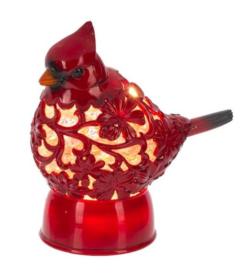 Home Decor-LED Light Up-Shimmer Cardinal (6.5" x 7" x 3.75") by Ganz