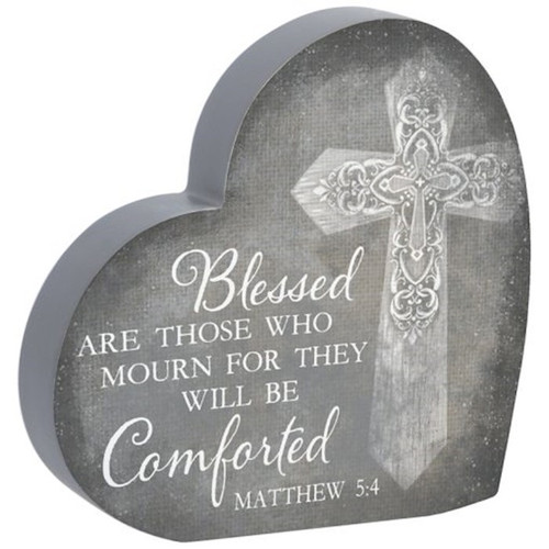 Heart Sitter-Blessed Are Those Who Mourn For They Will Be Comforted (6" x 6" x 1" ) (#27591) by Carson Home Accent