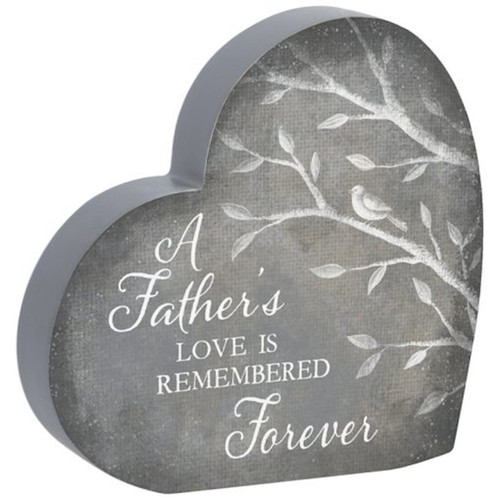 Heart Sitter-A Father's Love Is Remembered Forever (6" x 6" x 1") (#27592) by Carson Home Accent