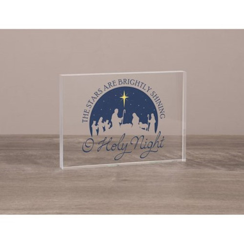 Block Sitter-The Stars Are Brightly Shining O Holy Night (7" x 5" x .75") (#33478) by Carson Home Accent
