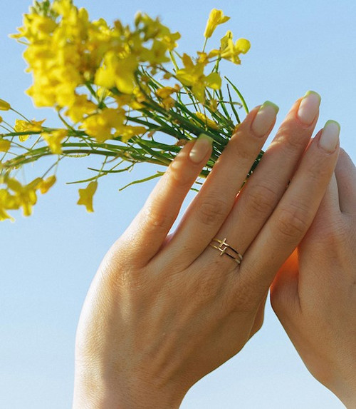 Ring-Eden Merry-Double Cross-Gold (Size 10) by Eden Merry