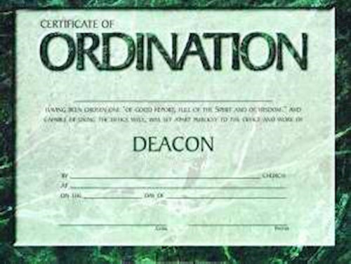Certificate-Ordination-Deacon (Green Parchment) (8-1/2" x 11") (Pack of 6) by Broadman & Holman