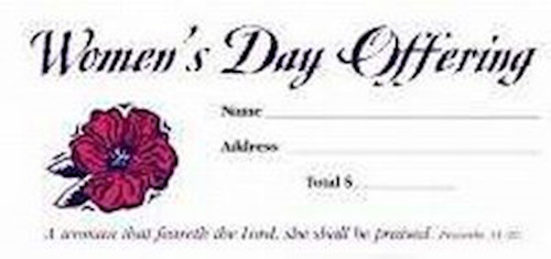 Offering Envelope-Women's Day Offering (Proverbs 31:30) (Bill-Size) (Pack Of 100) by Broadman & Holman