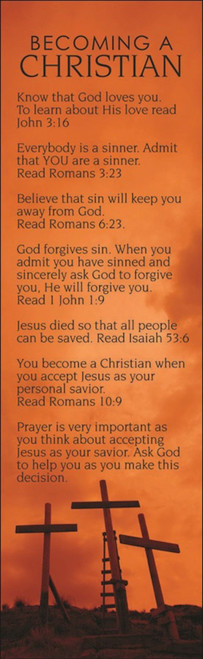 Bookmark-Becoming A Christian/KJV (Crosses) (Pack Of 25) by Broadman & Holman