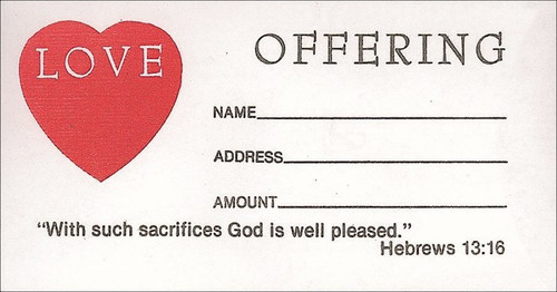 Offering Envelope-Love Offering (Hebrews 13:16) (No. 3 Size) (Pack Of 100) by Broadman & Holman