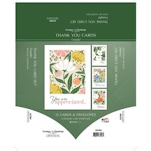Boxed Card-Grateful Assorted Thank You (KJV) (Box Of 12) by Warner Press
