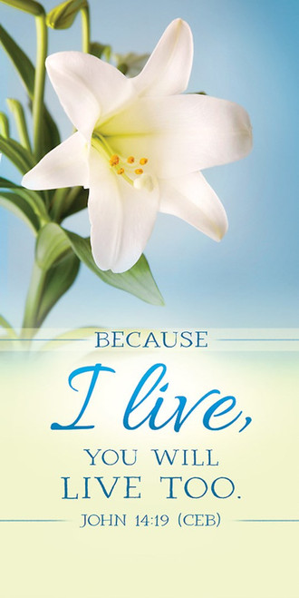 Offering Envelope-Because I Live/Easter Lilys (John 14:19) (Pack Of 100) by Abingdon Press