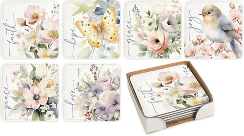 Coaster Set-Soft Pastel Assorted (Pk/6) by Dexsa