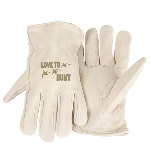 Gloves-Unlined-Love To Hunt (Duck)-White (Medium) by Dexsa