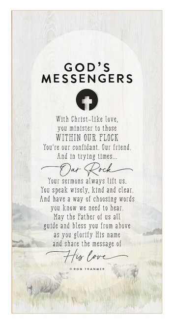 Plaque-Black Wood Emblem-God's Messengers (6.75 x 13.625) by Dexsa