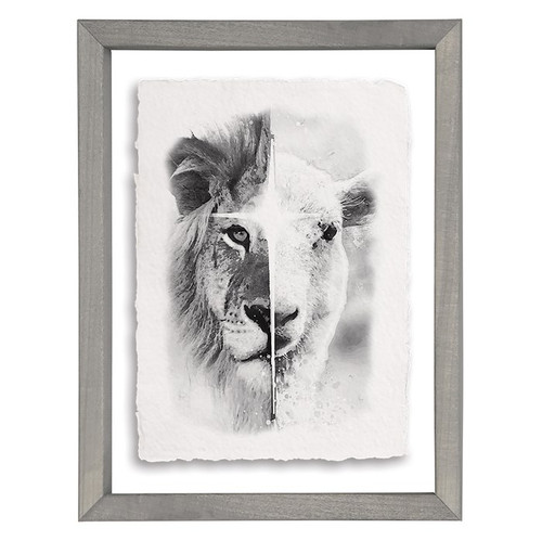 Floating Art Rectangle-B&W Lamb (14 x 11) by The Good Shepherd