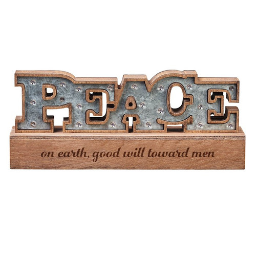 Tabletop Decor-Lighted Sign-Peace by Christian Art Gift