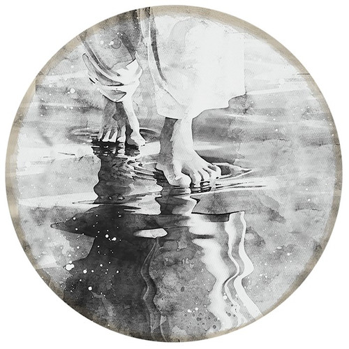 Magnet-Round-Jesus On Water (2.5") by Sincere Surroundin