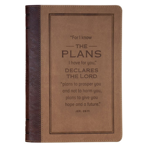 Journal Classic W/ Zip-I Know The Plans Jer. 29:11-Brown by Christian Art Gift