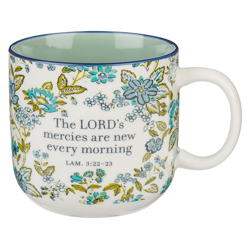Ceramic Mug-New Mercies Lam. 3:22-23-Teal by Christian Art Gift