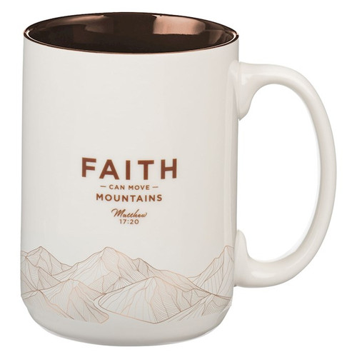 Ceramic Mug-Faith Mountains Matt. 17:20-White by Christian Art Gift