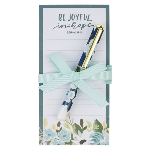 Magnetic Notepad W/ Pen-Be Joyful by Christian Art Gift