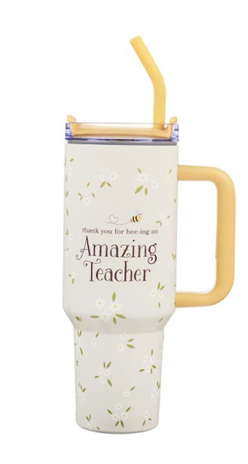 Travel Mug-Amazing Teacher w/ Straw (40 oz)  (Stainless Steel) by Christian Art Gift